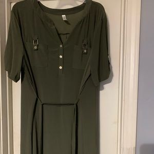 Olive green slinky dress